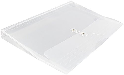 JAM PAPER Plastic Envelopes with Button & String Tie Closure - Legal Booklet - 9 3/4 x 14 1/2 - Clear - 12/Pack - Image 4