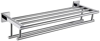 KOKOSIRI Bath Towel Rail Bathroom Towel Rack Towel Holder 24 Inch Towel Shelf with Double Towel Bars Wall Mounted SUS 304 Stainless Steel, Polished Chrome, B6005CH-L24 by KOKOSIRI