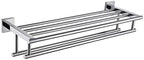 KOKOSIRI Bath Towel Rail Bathroom Towel Rack Towel Holder 24 Inch Towel Shelf with Double Towel Bars Wall Mounted SUS 304 Stainless Steel, Polished Chrome, B6005CH-L24 by KOKOSIRI