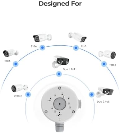 REOLINK Junction Box RLA-JBS1 Designed for Bullet Cameras B400, RLC-510A, RLC-510WA, RLC-810A, RLC-811A, RLC-811WA, RLC-81MA, RLC-81PA, RLC-1210A, Duo 2 PoE, Duo 2 WiFi, CX410 (Pack of 2) - Image 2