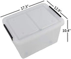 Clear Plastic Storage Bins with Wheels, 4-Pack Latch Boxes, 30 L - Image 2
