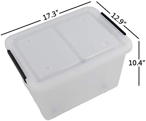 Clear Plastic Storage Bins with Wheels, 4-Pack Latch Boxes, 30 L - Image 2