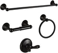 BGL Bathroom Hardware Set, Oil-Rubbed Bronze Adjustable Expandable Towel Bar 4-Piece ORB Bathroom Accessory Set Wall Mounted Robe Hook Toilet Paper Holder Towel Ring Towel Bar by BGL