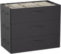 CYhom 3Pcs Under Bed Storage Bins with Metal Frame - Shoe Organizer for Closet with Clear Cover Oxford Fabric Sturdy Underbed Container Foldable Stackable Clothes Organizer (Black, 23.5x11.8x6.3) by CYhom