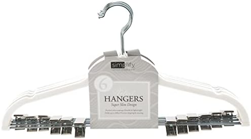 Simplify 24 Pack Velvet Hangers with Clips | Skirt and Pants | Slim Space Saving | Closet Organization | Non-Slip | Prevent Creases | Swivel Neck | Durable | Ivory - Image 5