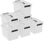 18 Quart Plastic Latch Bins, Clear Storage Boxes with Lids, 6 Packs - Image 2