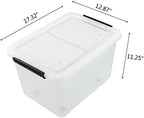 Bringer 4-Pack 30 L Clear Plastic Storage Box, Large Wheeled Storage Bin - Image 2