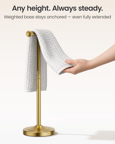 Gold Freestanding Hand Towel Holder Countertop, Height Adjustable - Image 6
