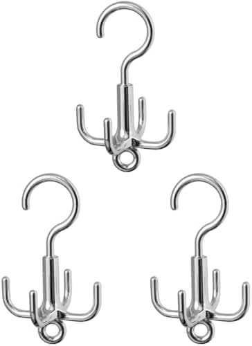Alipis 4-Claw Rotary Hook Organizer Belt Hanger for Coats Hats Bags and Ties Hanging Rack Space-Saving Accessory Organizer 3-Pack 6.49 X 6.49 X 8.85 in by Alipis