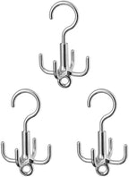 Alipis 4-Claw Rotary Hook Organizer Belt Hanger for Coats Hats Bags and Ties Hanging Rack Space-Saving Accessory Organizer 3-Pack 6.49 X 6.49 X 8.85 in by Alipis