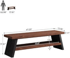 47” Solid Wood Shoe Bench with Shoe Storage, 2-Tier Entryway Bench - Image 2