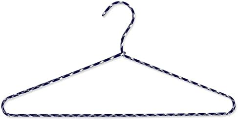 Clothes Hangers 60 Pack Stylish Fabric Wrapped Metal, Space Saving Coat, Velvet, Pant Hangers for Closet Organization, Durable Non-Slip, Navy/White Wardrobe Essentials Bulk Storage - Image 2