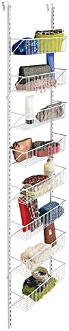 ClosetMaid 97535 Wall or Door Adjustable (8) Basket Organizer, 6.614-Inch D x 77.165-Inch H x 17.992-Inch W, White - Image 2