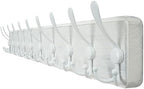 WEBI Coat Rack Wall Mount White,38 9/16" Long Coat Hooks Wall Mounted,Large Wall Coat Hanger,10 Tri Hooks for Hanging Coats,Clothes,Jacket,Farmhouse,White by WEBI