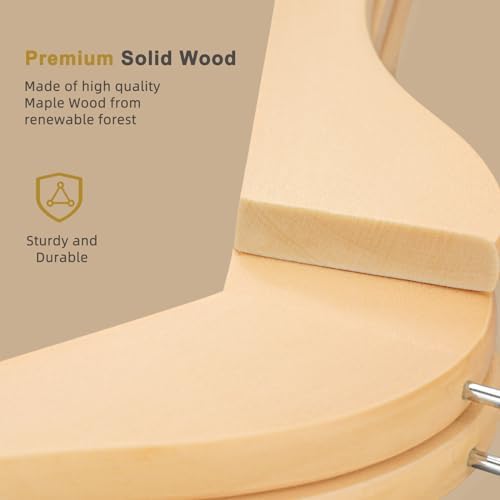TOPIA HANGER Premium Wooden Hangers 30 Pack, Natural Wood Clothes Hangers, Durable Coat Hanger, 360° Swivel Hook, Non-Slip Shoulder Notches for Strap Dress, Shirt, Pant, Jacket-CT54N30 - Image 5