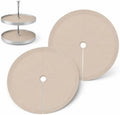 Lazy Susan Shelf Liner, Silicone Lazy Susan Liners for Kitchen Cabinet Turntables, Heat-Resistant, Non-Slip and Easy-to-Clean Round Mats, 2 Pack (Khaki) by ETBKC