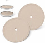 Lazy Susan Shelf Liner, Silicone Lazy Susan Liners for Kitchen Cabinet Turntables, Heat-Resistant, Non-Slip and Easy-to-Clean Round Mats, 2 Pack (Khaki) by ETBKC
