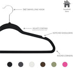 Simplify Slim Velvet Clothes Hangers | 100 Pack | Non-Slip | Shirts | Suit | Pants | Dresses | Garments | Closet Storage & Organization | Durable | Black - Image 2