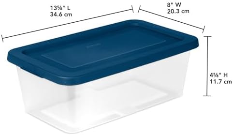 Sterilite Stackable 6 Quart Home Storage Box with Handles and Lid for Efficient, Space Saving Household Storage and Organization, (10 Pack) - Image 2