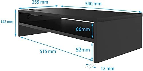 BONTEC Wood Monitor Stand Riser, 2-Tier Desktop Organizer - Image 6