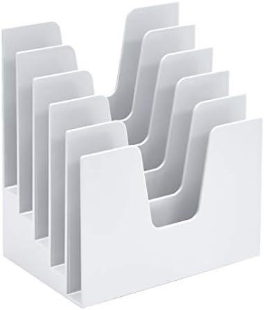 Acrimet 5 Section Incline File Sorter Organizer, Desktop Mail Holder, White by Organizingyourlife