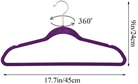 VECELO Premium Velvet Clothes Hangers Suit Heavy Duty (50 Pack)-Non Slip & Space-Saving with 6 Finger Clips & Tie Rack Excellent for Men and Women,Purple - Image 7