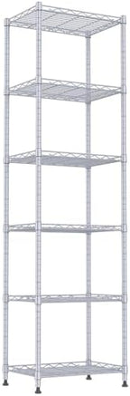 REGILLER 6 Wire Shelving Steel Storage Rack Adjustable Unit Shelves for Laundry Bathroom Kitchen Pantry Closet(Silver, 11.7" D x 16.8" W x 63" H) by REGILLER