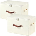 2PCS Storage Bins with Zipper Lids Decorative Lidded Basket Box by VinneGenzz