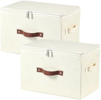 2PCS Storage Bins with Zipper Lids Decorative Lidded Basket Box by VinneGenzz