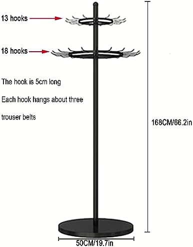 Floor Mounted Belt Hanger 66.2in Metal Tie Rack (Color : Black) - Image 4