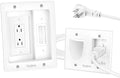 in Wall Cable Management Kit for TV, Recessed Outlet with TV Cable Hider Wall Kit, Cord Hider for Wall Mounted TV, Cable Management Box for Home & Office Theater System, White by HAPYTHDA