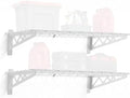 SafeRacks Steel Garage Wall Shelves 2-Pk w/Hooks, 500lb, White (18x36) by SafeRacks