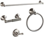 BGL Bathroom Accessories Set, Glossy Stain Nickel Expandable Towel Bar 4-Piece Bathroom Accessory Set Wall Mounted Towel Ring Robe Hook Toilet Paper Holder Towel Holder by BGL