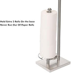 Toilet Paper Holder with Tray At the Top, Heavy-Weighted Stainless Steel Base No Wobbly, Freestanding Toilet Paper Rolls Stand, Hold Extra 3 Paper Rolls On the Base (Brushed Nickel) - Image 5