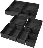 DIMJ Clothes Drawer Organizer, 12 Packs, Foldable Underwear Organizer for Baby Clothes, Tie, Bra, Sock (Black) by DiMJ