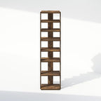 Furinno Turn-N-Tube Corner Shelf, 8-Tier Display Rack, Vertical Corner Storage Rack, Space Saving Organization and Storage, Entryway, Living Room, Closet, Amber Pine - Image 7