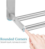 VOTZAAQ Towel Racks for Bathroom - 24 in Bath Towel Shelf with Double Towel Bar, Stainless Steel Towel Storage for Lavatory Wall Mounted, 2-Tier Towel Hanger Towel Holder, Brushed Nickel - Image 2