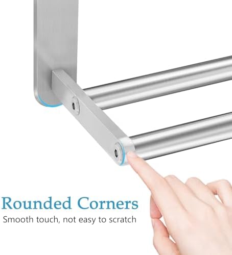 VOTZAAQ Towel Racks for Bathroom - 24 in Bath Towel Shelf with Double Towel Bar, Stainless Steel Towel Storage for Lavatory Wall Mounted, 2-Tier Towel Hanger Towel Holder, Brushed Nickel - Image 2