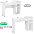 Yaheetech Computer Desk with Storage Drawer & Monitor Stand, White - Image 6