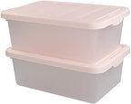 14 Quart Plastic Storage Boxes with Pink Lids, 2 Packs by Ucake