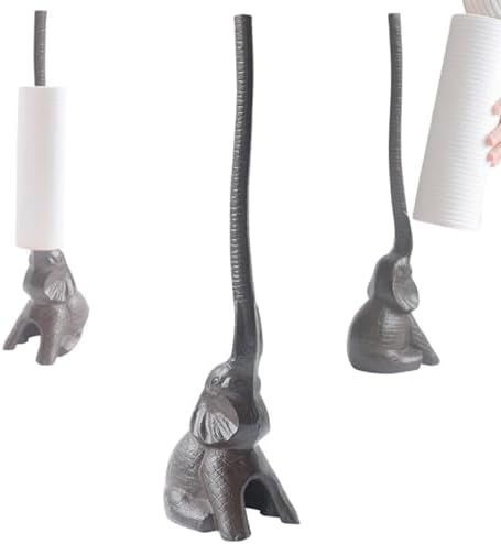 Elephant Toilet Paper Holder 16'' Cast Iron Paper Towel Holder Funny Toilet Paper Holder for The Floor or Counter in The Kitchen or Bathroom Bronze Rustic,Elephant by mozhixue