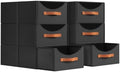 Homsorout Stackable Storage Drawers - Large Collapsible Storage Bins with Drawers, 6 Pack Closet Shelf Organizer Basket, Fabric Pull Out Organizer for Bedroom, Living Room, Dorm, Black by Homsorout