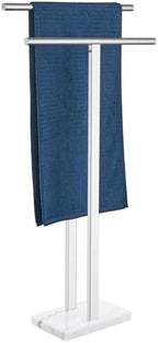 KOKOSIRI Floor Stand Towel Rack for Bathroom 2-Tier Free Standing Towel Holder with Heavy Marble Base Thicken Steady Design Polished Chrome Stainless Steel THS0005-CH by KOKOSIRI
