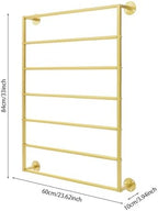 Wall Display Rack,Wall Wrapping Paper Ribbon Organizer,Tie Scarf Rack Belt Towel Holder Retail Stores Metal Shelving for Bathrooms Florists and Gift Stores(Gold) - Image 2