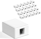 VCELINK RJ45 Surface Mount Box 1-Port, for Cat6 Keystone Jacks, 25-Pack by VCELINK