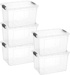 Superio 14.7 Quart Clear Plastic Storage Boxes with Lids, Stackable Organizer Containers, BPA-Free Storage Bins for Home, Office, School & Dorm, 5 Pack by Superio