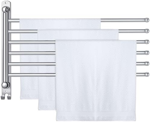 Teenyyou 20.4" Swivel Towel Rack 6 Arms 304 Stainless Steel Sliver by Teenyyou