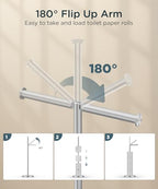 FORIOUS Toilet Paper Holder Stand with Storage for 4 Rolls, Brushed Nickel - Image 4
