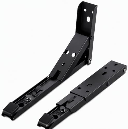 Heavy Duty Floating Shelf Brackets 2 Pack,Iron Wall Mounted Folding Supports for Work Table,Ironing Board,DIY Bench,with Screws,Black (240mm(9.4in)) by Unknown