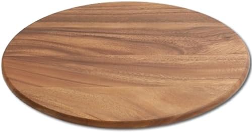 Woodard & Charles Round Acacia Wood Lazy Susan Turntable, 16", 6 Pack - Image 2